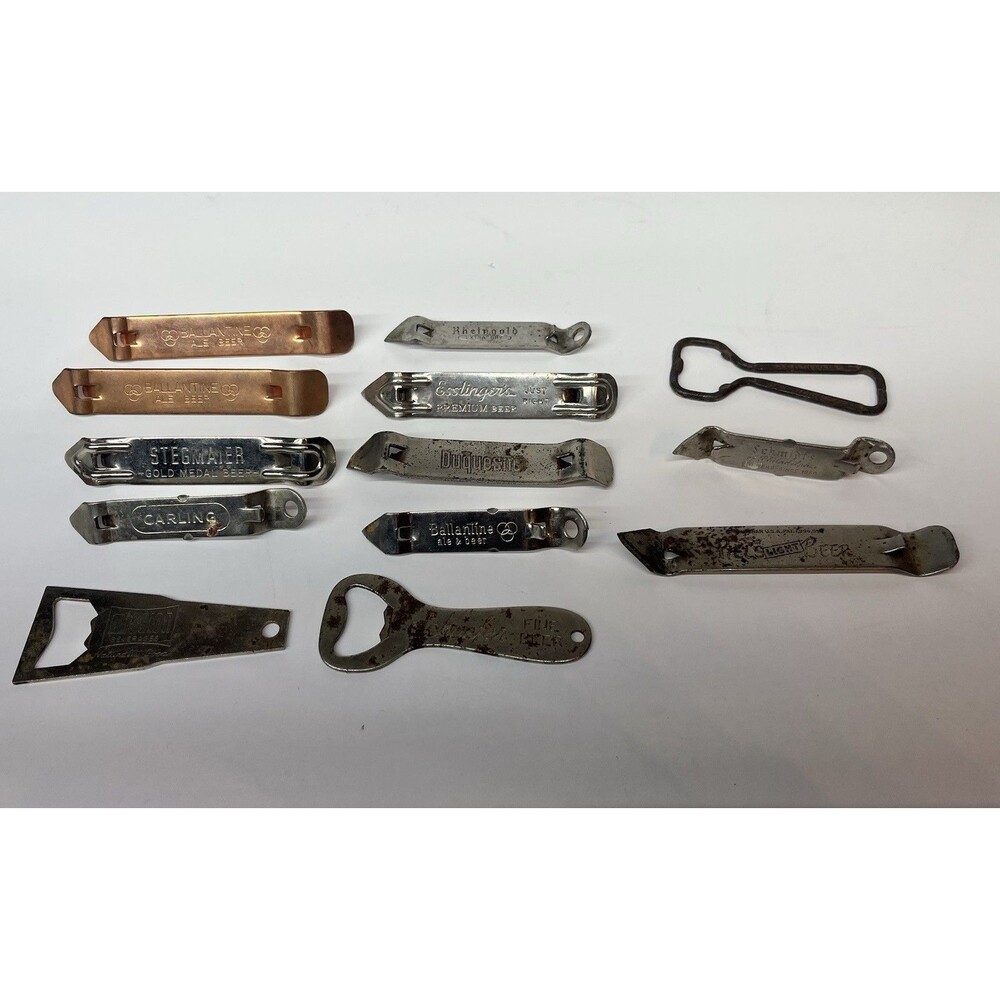 Beer Bottle Openers Metal Vintage Ballantine Stegmaier Schmidts Others Lot Of 13